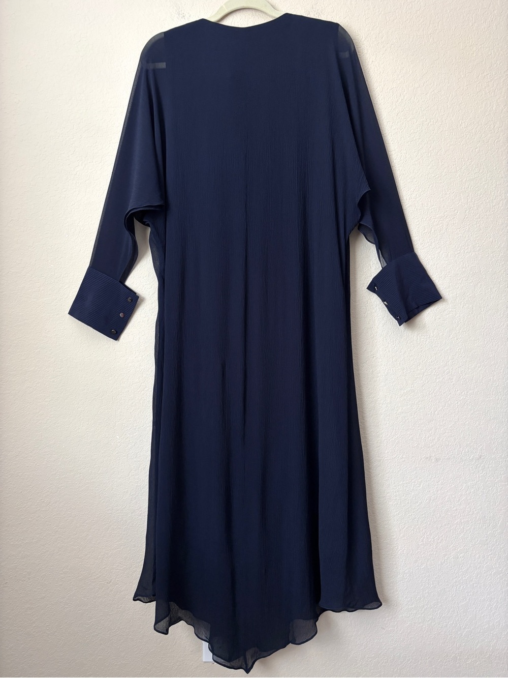 Rohit Gandhi + Rahul Khanna Crinkle Silk Beaded Placket Midi Formal Dress - Picture 13 of 14